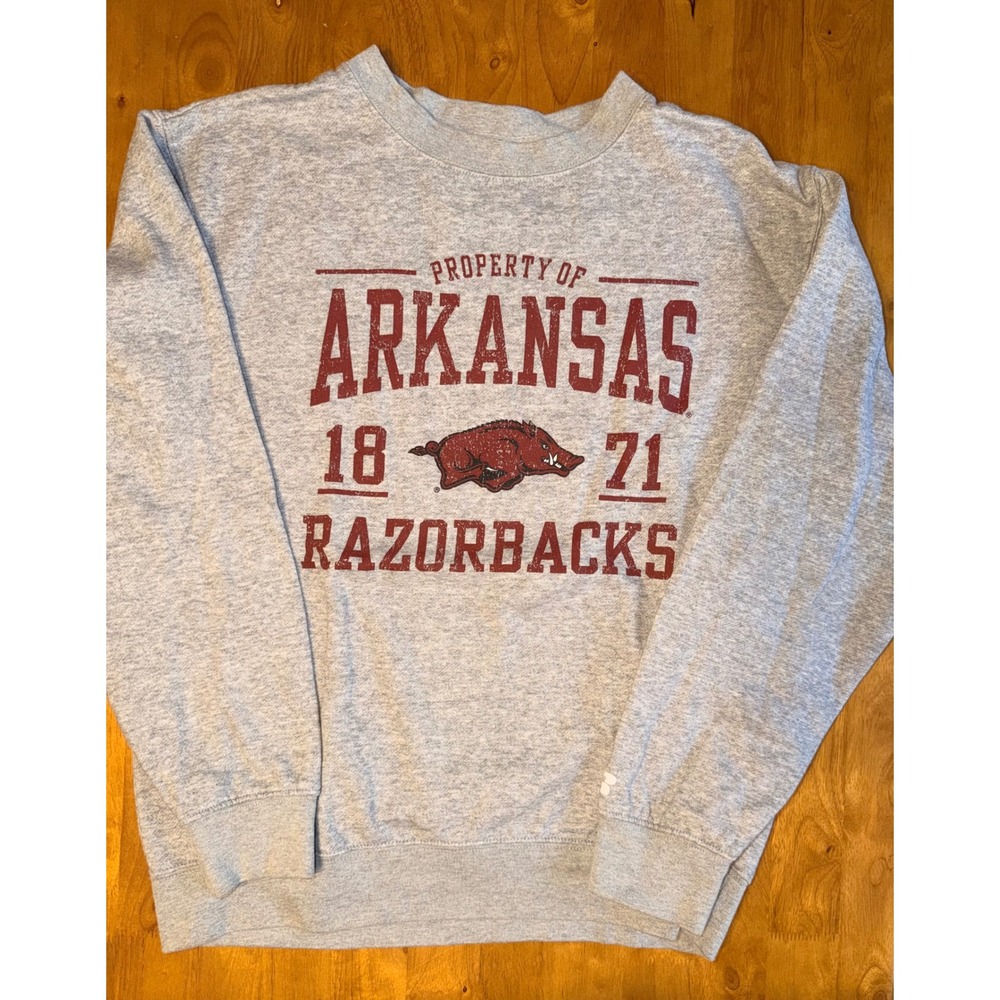 Russell Athletic Arkansas Razorbacks Sweatshirt Mens M Gray Crewneck 528